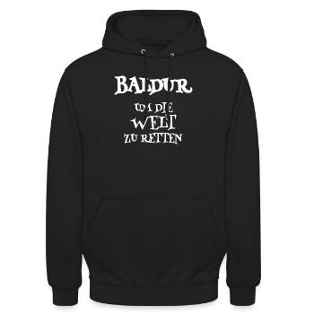 Gift for Baldur - Unisex Hoodie - black - Front - Alina (178cm) & Michal (187cm)