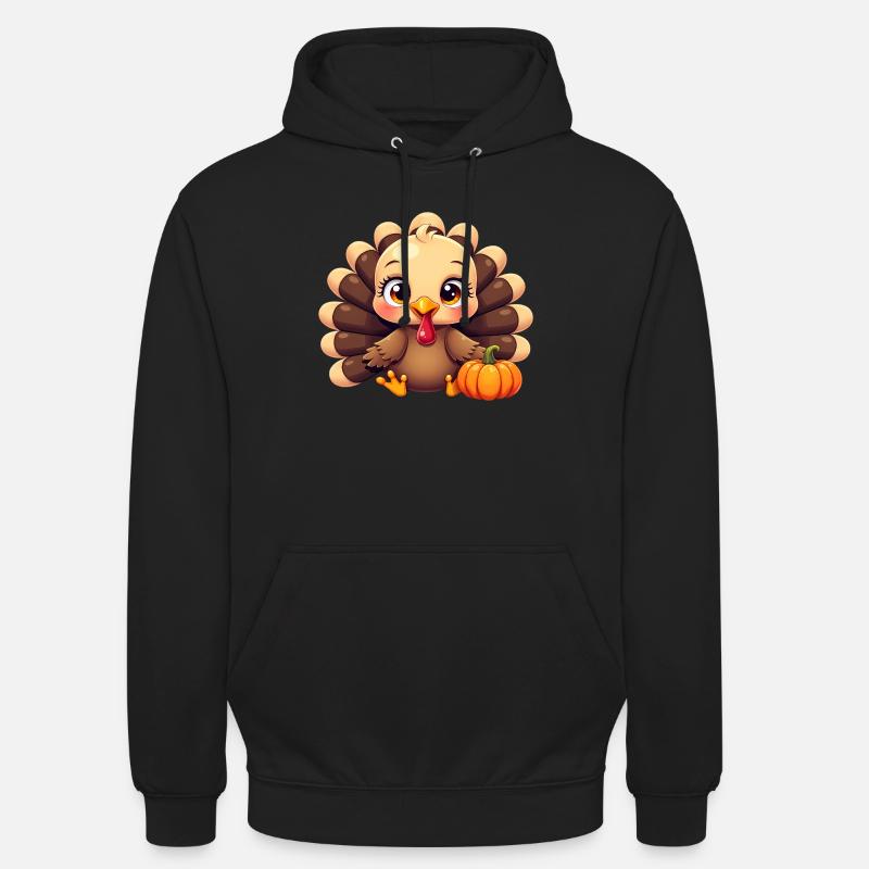 Bébé dinde de Thanksgiving - Sweat-shirt à capuche unisexe - noir