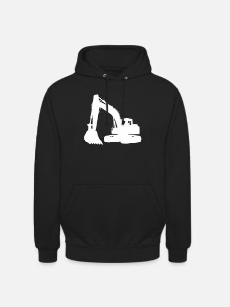 Bagger Silhouette für Baudesign - Unisex Hoodie - Schwarz