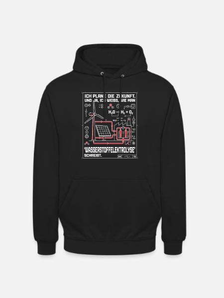 Ingenieur Plan Wasserstoffelektrolyse - Unisex Hoodie - Schwarz