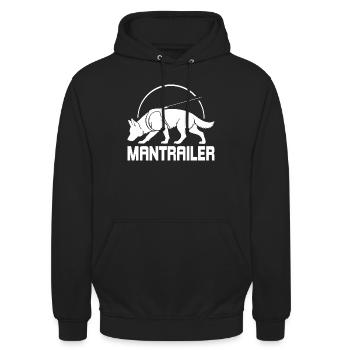 Berger allemand MANTRAILER Chiens de recherche Chiens - Sweat-shirt à capuche unisexe - noir - Devant - Alina (178cm) & Michal (187cm)