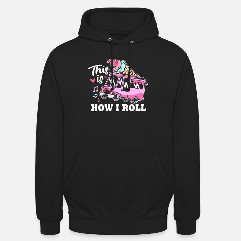 Eisdiele Eiswagen Eis Eiscreme - Sweat-shirt à capuche unisexe - noir