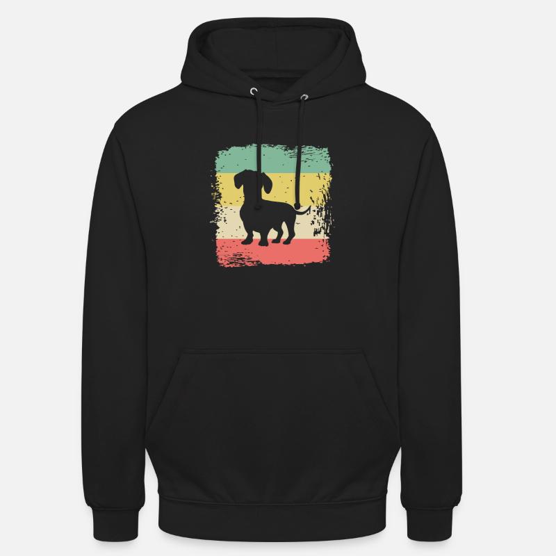 Cadeau rétro de teckel de teckel de teckel de teckel - Sweat-shirt à capuche unisexe - noir