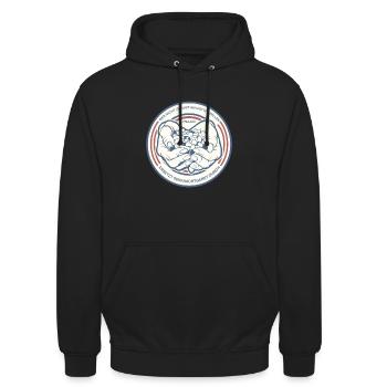 PILLEN | Lustiger Spruch Hände Tabletten - Unisex Hoodie - Schwarz - Vorne - Alina (178cm) & Michal (187cm)