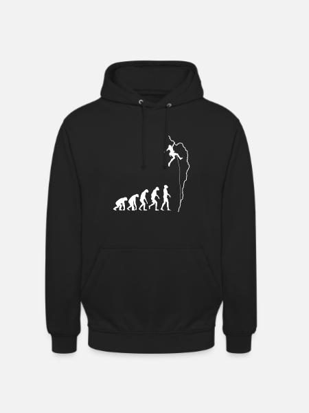 Klimmen evolutie klimmende klimmer geschenk - Uniseks hoodie - zwart