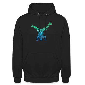 Breakdance Breakdancer Breakdancing - Unisex Hoodie - Schwarz - Vorne - Alina (178cm) & Michal (187cm)