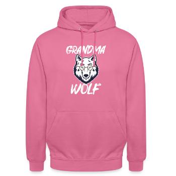 Grandma Wolf White Direwolf Glasses Gift - Unisex Hoodie - pink - Front - Alina (178cm) & Michal (187cm)