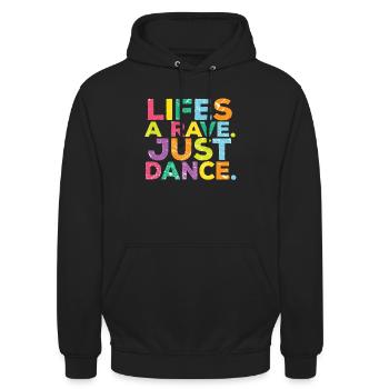 Techno Raver Raver - Sweat-shirt à capuche unisexe - noir - Devant - Alina (178cm) & Michal (187cm)