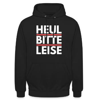 Heul leise, Geschenk, Geschenkidee, Spruch - Unisex Hoodie - Schwarz - Vorne - Alina (178cm) & Michal (187cm)