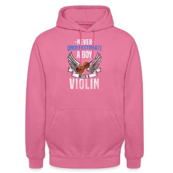 violin - Unisex Hoodie - pink - Front - Alina (178cm) & Michal (187cm)