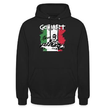 karting italia - Sweat-shirt à capuche unisexe - noir - Devant - Alina (178cm) & Michal (187cm)