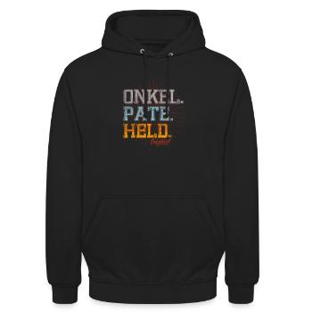 Patenonkel - Unisex Hoodie - Schwarz - Vorne - Alina (178cm) & Michal (187cm)