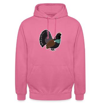 Auerhahn Motiv Wald Hahn - Unisex Hoodie - Pink - Vorne - Alina (178cm) & Michal (187cm)