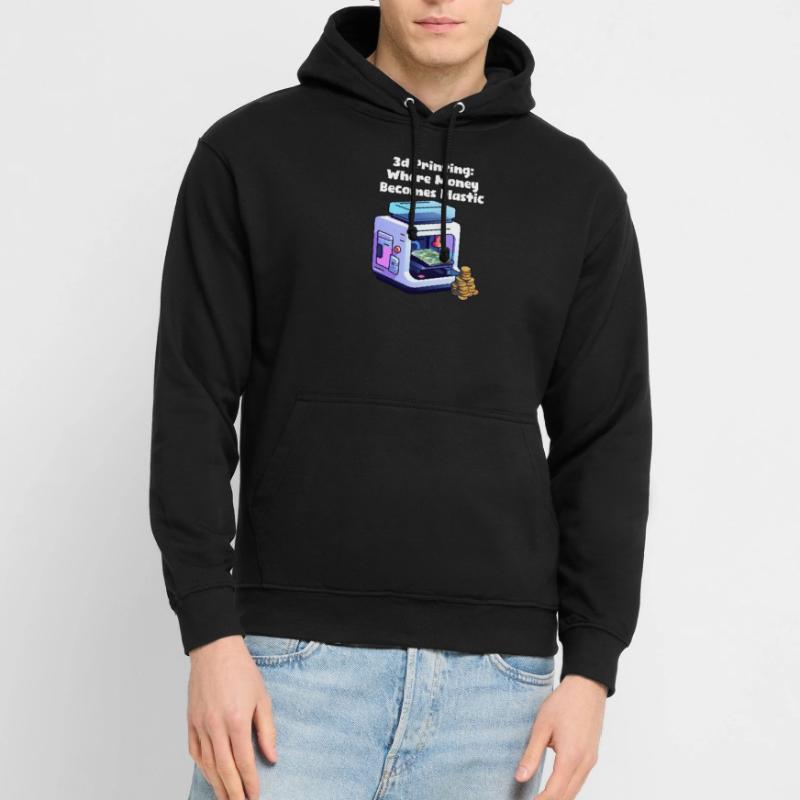 Impression 3D L’impression 3D L’argent devient plastique Sweat-shirt à capuche unisexe