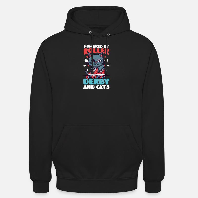 Roller Derby Roller Derby Et Chats - Sweat-shirt à capuche unisexe - noir