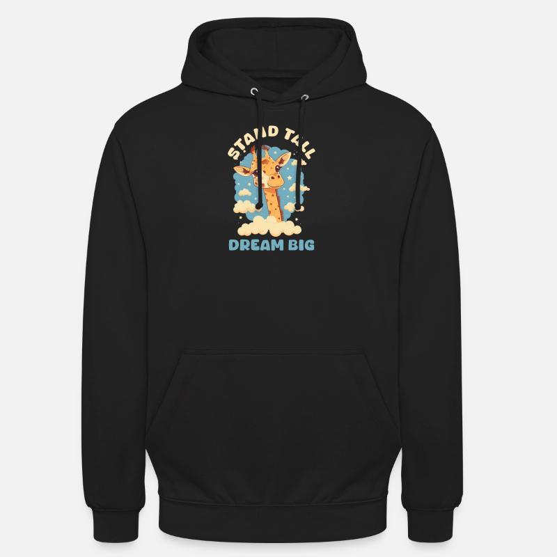 Giraffe steht aufrecht, träumt groß - Unisex Hoodie - Schwarz