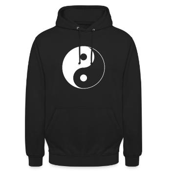Yin Yang - Unisex Hoodie - Schwarz - Vorne - Alina (178cm) & Michal (187cm)