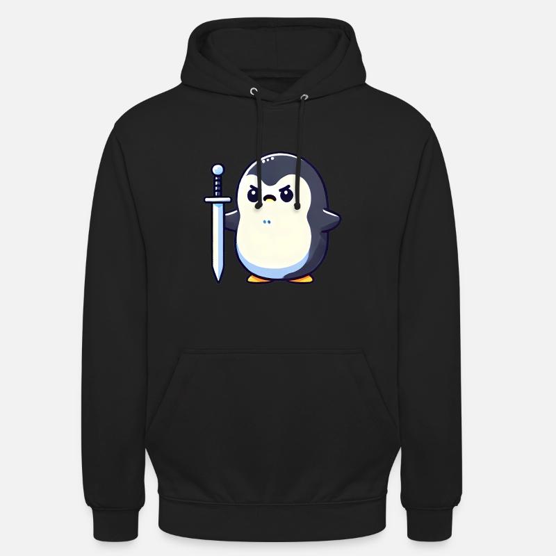 Tiny Penguin Warrior - Unisex Hoodie - black