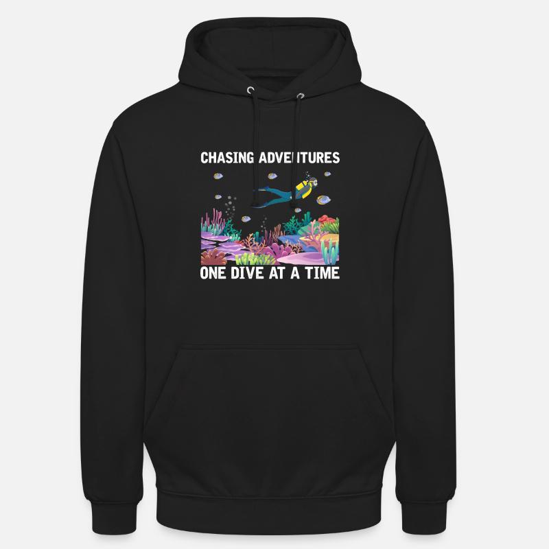 Plongée Aventure Plongeurs Mer Océan - Sweat-shirt à capuche unisexe - noir