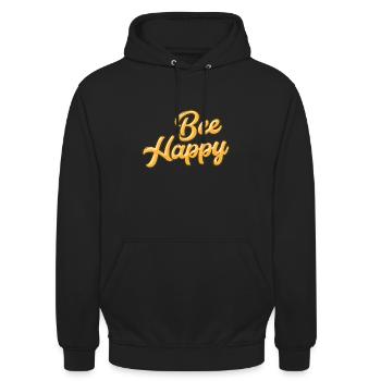 Bee Happy - Sweat-shirt à capuche unisexe - noir - Devant - Alina (178cm) & Michal (187cm)