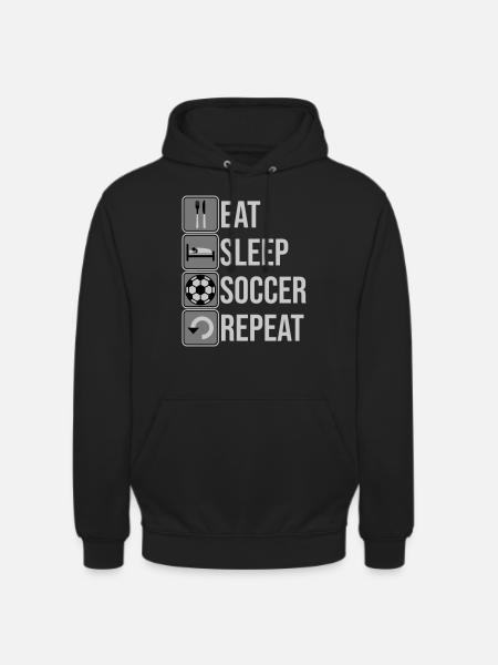 Eat Sleep Soccer Repeat - Unisex Hoodie - black