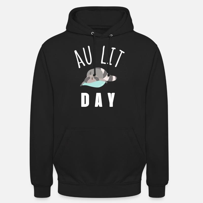 au lit day - Sweat-shirt à capuche unisexe - noir