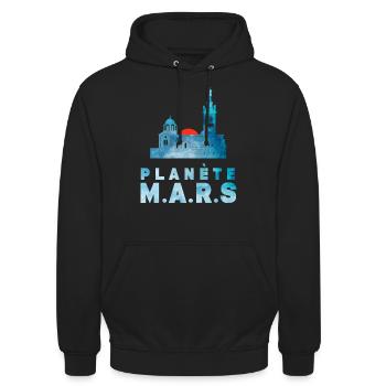 Planète Mars 2 - Sweat-shirt à capuche unisexe - noir - Devant - Alina (178cm) & Michal (187cm)