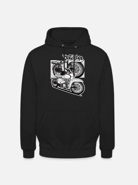 Star (white) // Illustration - Unisex Hoodie - black