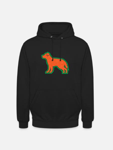 Retriever mit Blättern - Unisex Hoodie - Schwarz