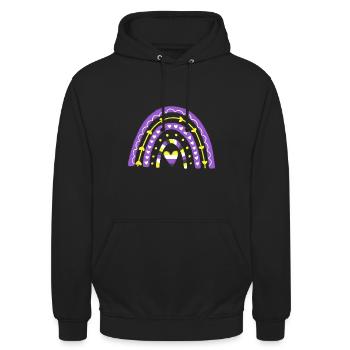 Nonbinary Pride Boho Rainbow - Unisex Hoodie - black - Front - Alina (178cm) & Michal (187cm)