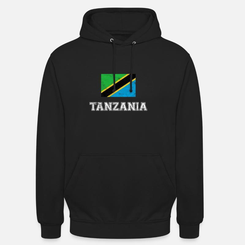 Drapeau de Tanzanie, cadeau - Sweat-shirt à capuche unisexe - noir