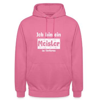 Meister im Verlieren - Unisex Hoodie - Pink - Vorne - Alina (178cm) & Michal (187cm)