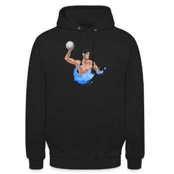 Water polo joueur de water-polo joueur de water-polo - Sweat-shirt à capuche unisexe - noir - Devant - Alina (178cm) & Michal (187cm)