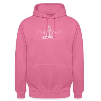 Catamaran sailing heartbeat two-hull boat - Unisex Hoodie - pink - Front - Alina (178cm) & Michal (187cm)