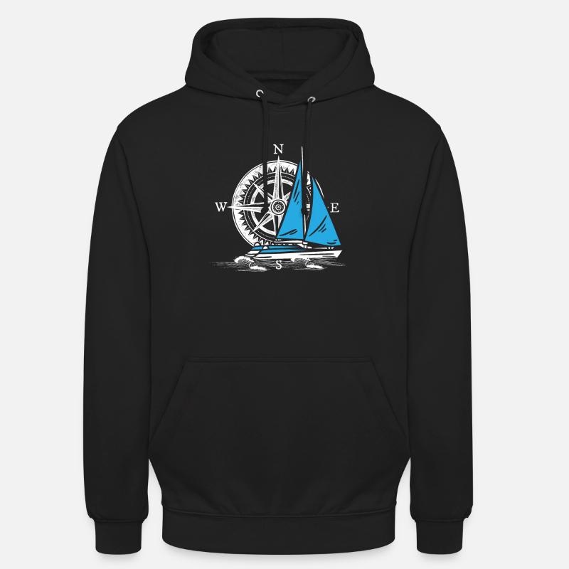 Catamaran voile double coque - Sweat-shirt à capuche unisexe - noir