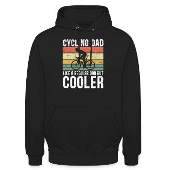 Radfahrer Papa Wie Ein Normaler Vater Aber Cooler - Unisex Hoodie - Schwarz - Vorne - Alina (178cm) & Michal (187cm)
