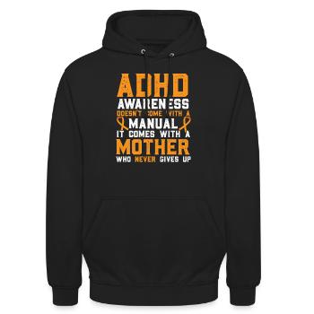 ADHS-Bewusstseinsband Neurodiversität - Unisex Hoodie - Schwarz - Vorne - Alina (178cm) & Michal (187cm)