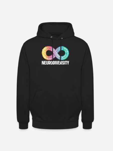 Neurodiversity Rainbow Infinity - Unisex Hoodie - black