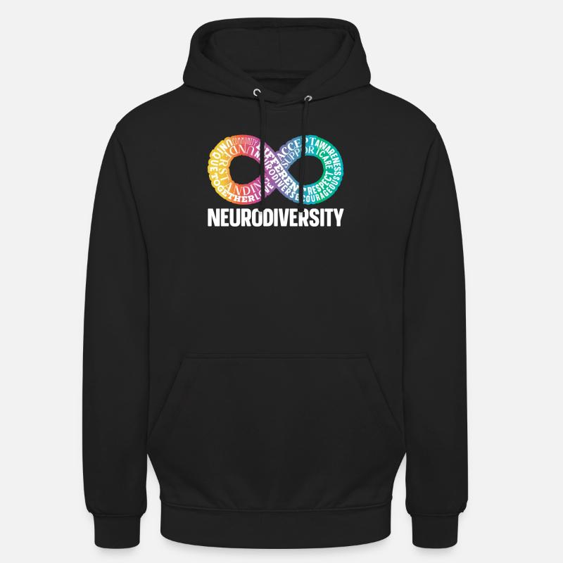 Neurodiversity Rainbow Infinity - Unisex Hoodie - black