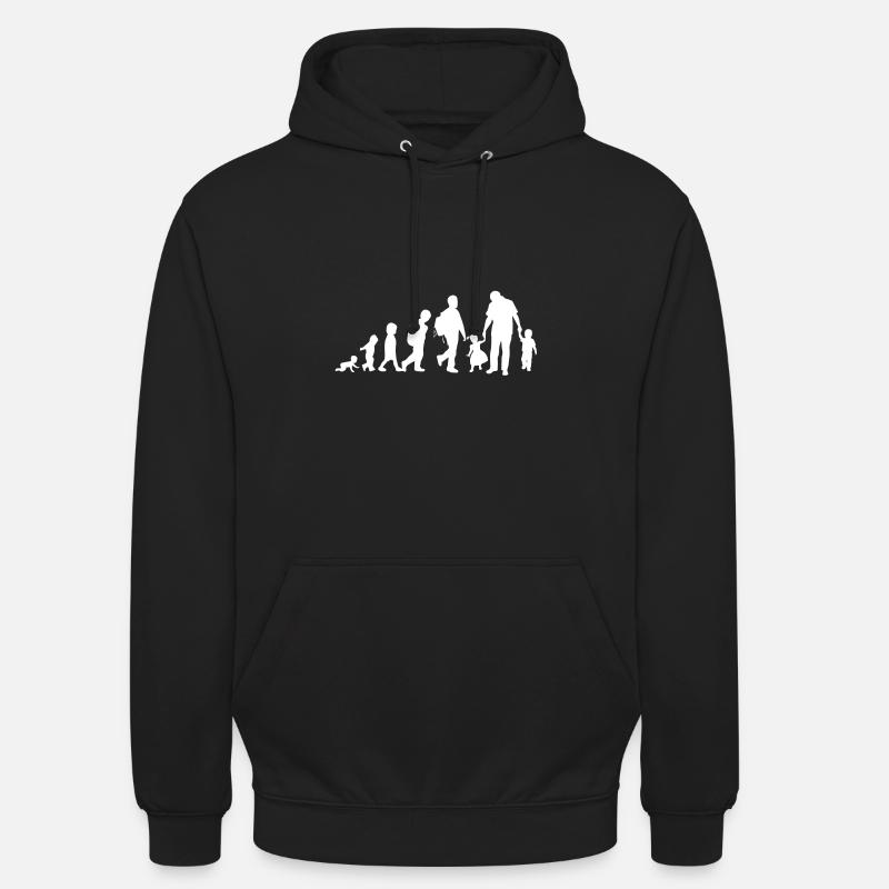 Papa évolution - Sweat-shirt à capuche unisexe - noir
