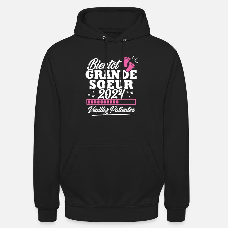 Bientôt grande soeur 2024 - Sweat-shirt à capuche unisexe - noir
