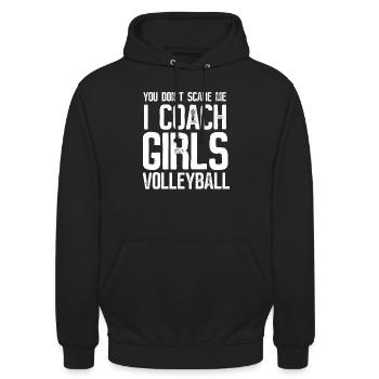 Volleyball Trainer - Unisex Hoodie - Schwarz - Vorne - Alina (178cm) & Michal (187cm)