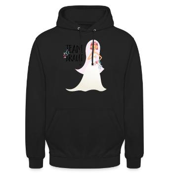Team Braut (rote Haare) - Unisex Hoodie - Schwarz - Vorne - Alina (178cm) & Michal (187cm)
