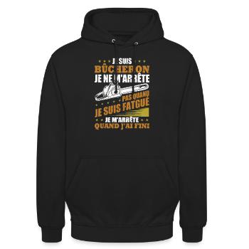 Je suis bûcheron - Sweat-shirt à capuche unisexe - noir - Devant - Alina (178cm) & Michal (187cm)