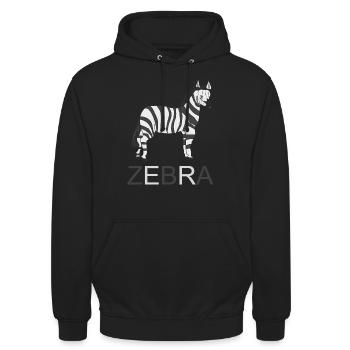 ZEBRA - Unisex Hoodie - Schwarz - Vorne - Alina (178cm) & Michal (187cm)