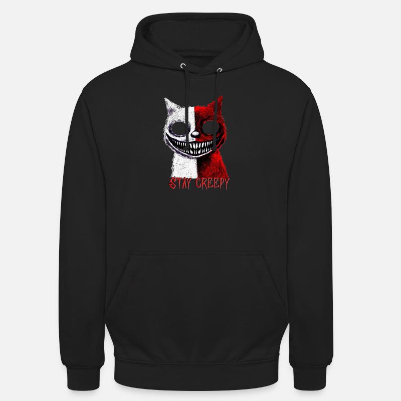 Restez effrayant Chat effrayant - Sweat-shirt à capuche unisexe - noir