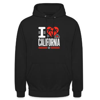 Ich Liebe Kalifornien | The Golden State - Unisex Hoodie - Schwarz - Vorne - Alina (178cm) & Michal (187cm)