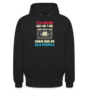 Jahrgang | Klassisch | Klassisch | Alt - Unisex Hoodie - Schwarz - Vorne - Alina (178cm) & Michal (187cm)