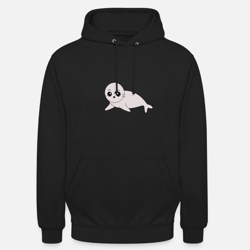 Sceaux, phoques, phoques, phoques animaux - Sweat-shirt à capuche unisexe - noir