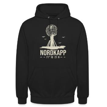 Nordkap Nordkap Norwegen - Unisex Hoodie - Schwarz - Vorne - Alina (178cm) & Michal (187cm)